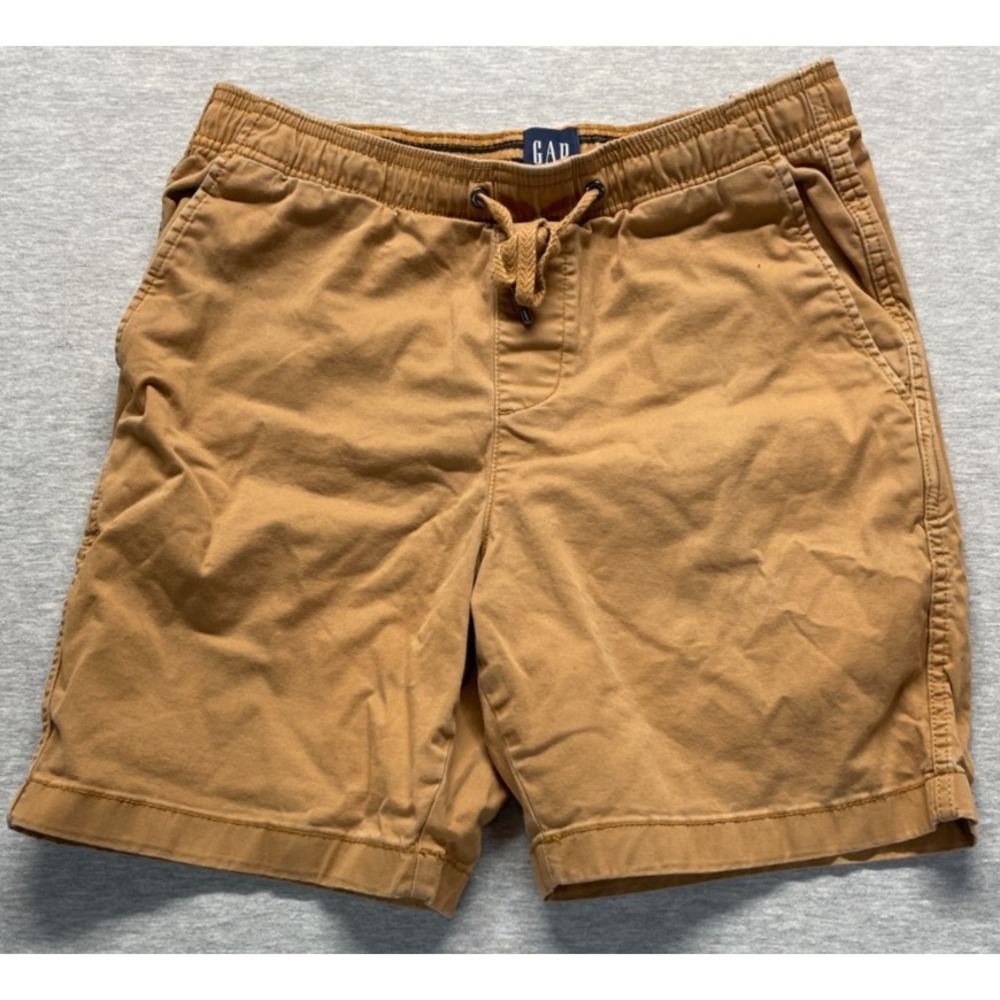 Gap Chino Shorts Mens Small Brown Stretch Slash Pockets Elastic Drawstring Waist